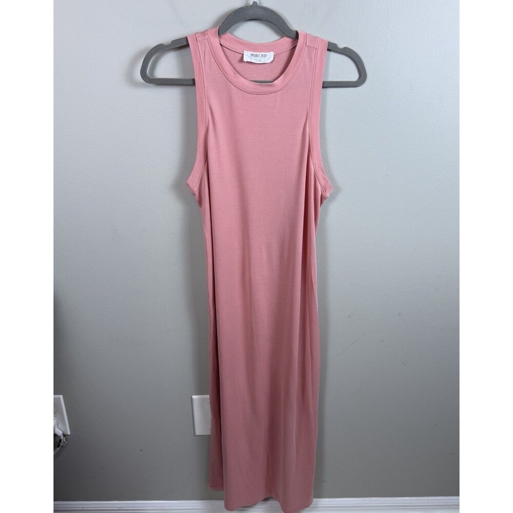 Double Zero Women’s Short Tank Dress Pink Rose Lovely Large Sleeveless Midi